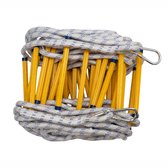 Vluchtladder, 10 meter touw, vluchtladder balkon, touwladder, brandladder, incl. 2 karabijnhaken, EN-892 goedgekeurd, tot 200KG, met opbergtas, tot derde verdieping, met opbergtas