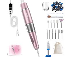 FOOCCA® Elektrische Nagelvijl - Nagelfrees 35000 RPM - Bedraad - Pen Ultra - 12 Bitjes + 65 Schuurrolletjes + 3 Accessoires - Nagelstofkap - Manicure en Pedicure Set - Ergonomische Aluminium Behuizing - Eeltverwijderaar - Kalknagels FOOCCA® Elektrische Nagelvijl - Nagelfrees 35000 RPM - Bedraad - Pen Ultra - 12 Bitjes + 65 Schuurrolletjes + 3 Accessoires - Nagelstofkap - Manicure en Pedicure Set - Ergonomische Aluminium Behuizing - Eeltverwijderaar - Kalknagels