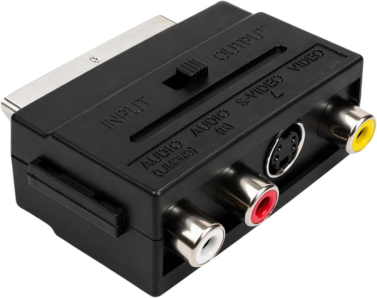 3 x RCA naar Scart Inverter Converter voor AV Audio Video Verbinding, Geschikt voor TV, DVD en Projectoren met 20-pins Scart Aansluiting