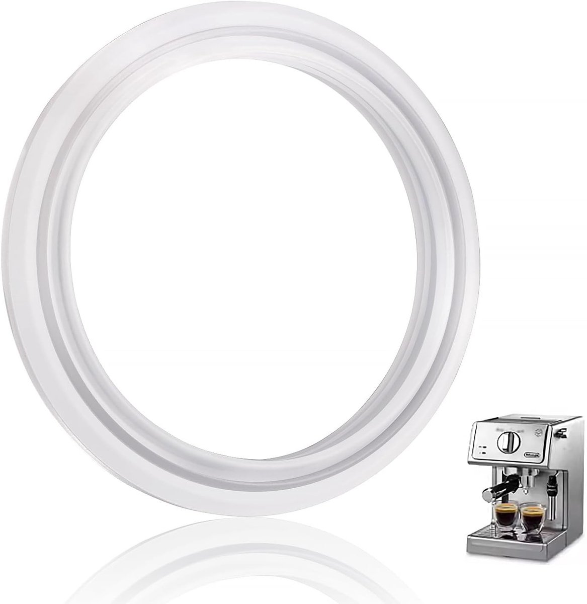 47mm Siliconen Stoomring, Groepskoppakking, Afdichtringen voor Espressomachine, Compatibel met Delonghi Dedica EC680/685, Wit