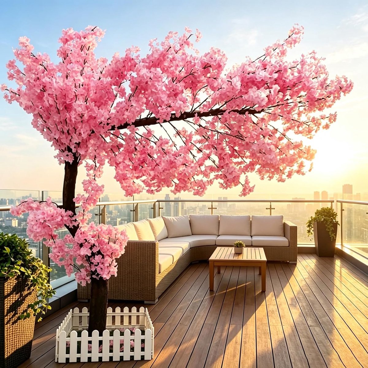 180 cm Kunstplant Kersenbloesemboom met Ledverlichting, Roze