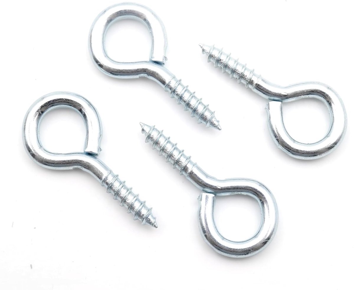 4 x ringbouten, oogschroeven, 67 x 30 mm, met houten schroefdraad, schroefhaken, wandhaken, verzinkt, voor muur en plafond, haken voor bevestiging van touwen, kettingen, planten, lampen