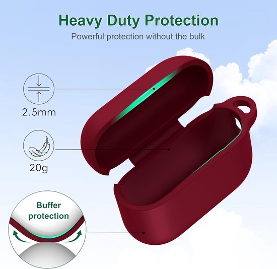 R-fun voor AirPods Pro 3 Hoes (2025) Zacht Siliconen - Wijnrood — afbeelding 5