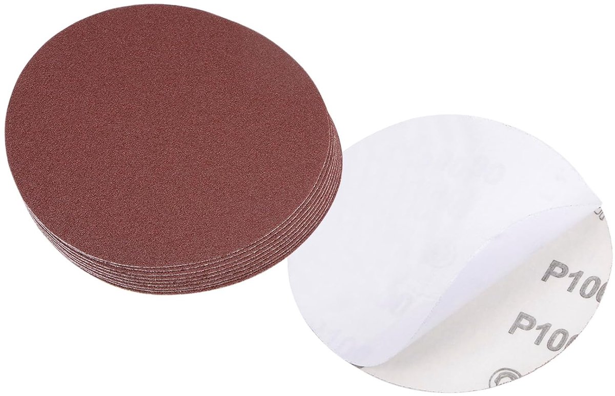 Psa, diameter 12 cm, korrel 100, zelfklevend schuurpapier - (toepassingen: voor houtbewerking en metaalbewerking), 10 stuks