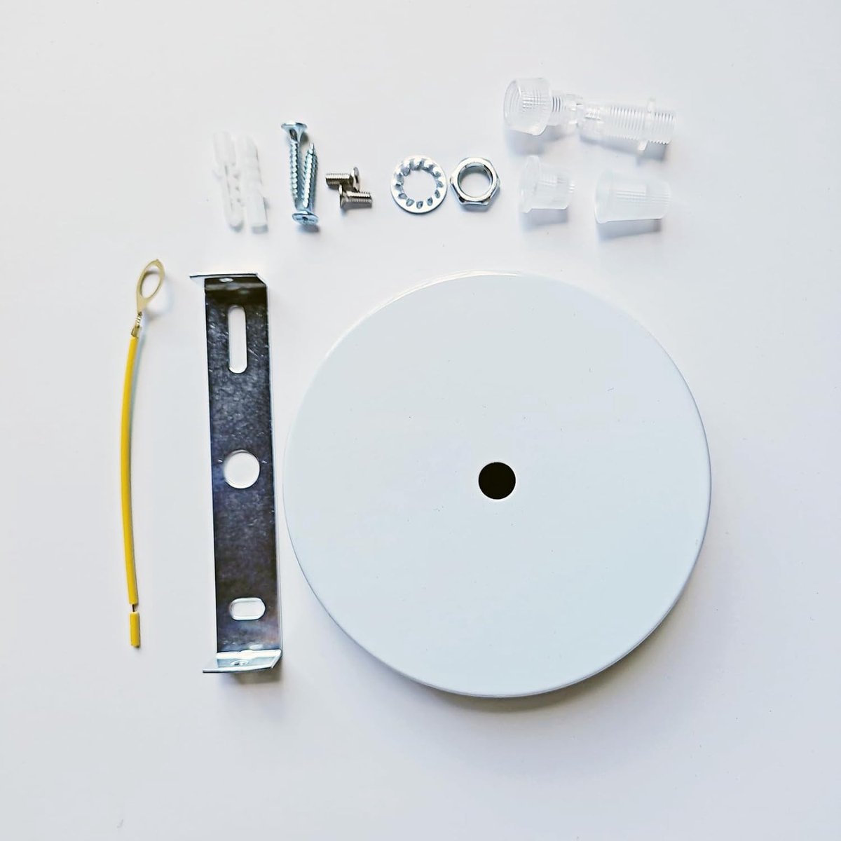 Metalen Plafondrozet voor Hanglamp met Kabelklem Ronde Plafondkap Diameter 120 mm Hoogte 20 mm voor Pendellamp en Lichtarmatuur