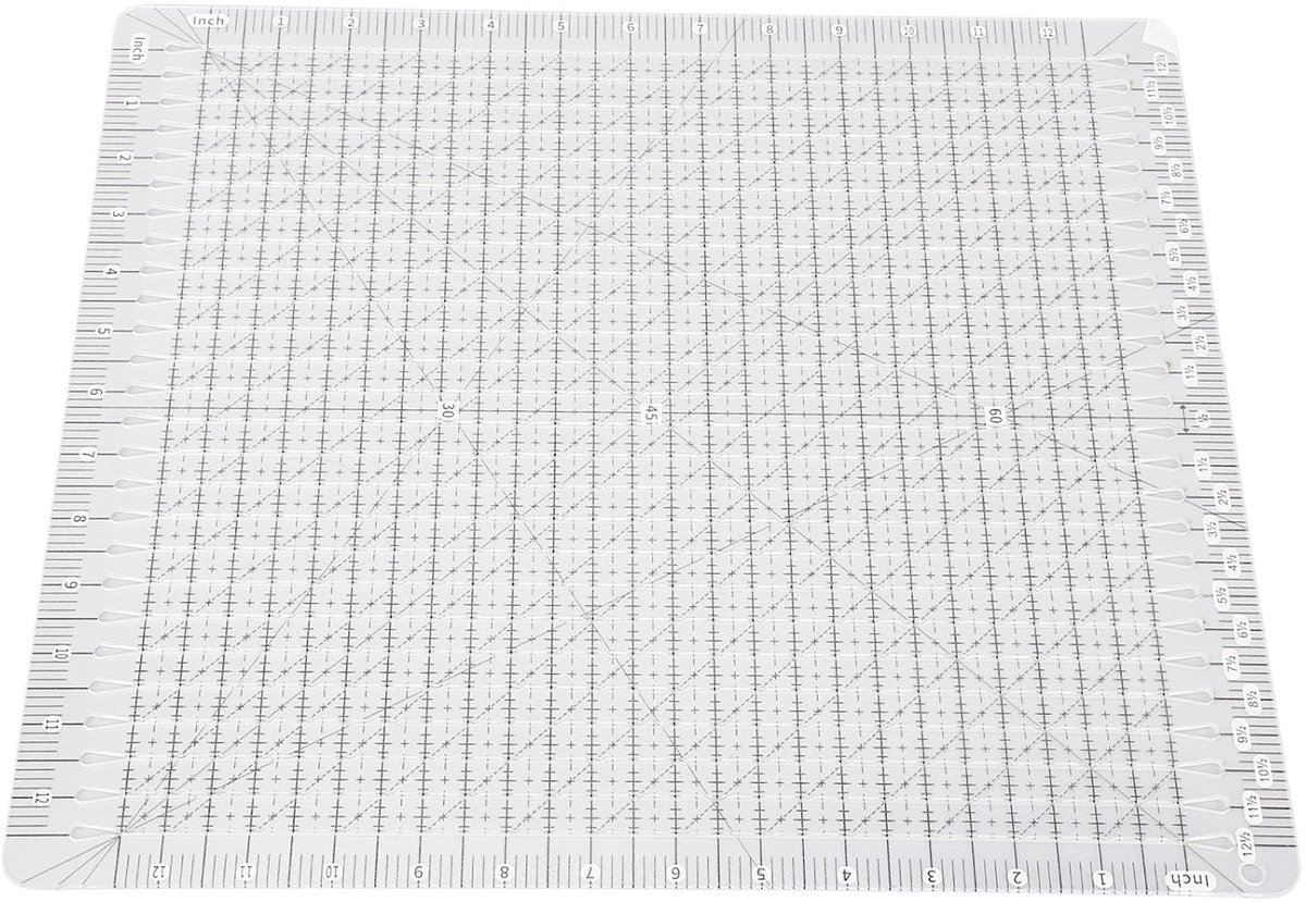 Sleufted Quilt Liniaal Naaien Liniaal Acryl Transparante Quiltjablonen 12.5x12.5in voor Quilten en Naaien, Precieze Stoffen Snijden