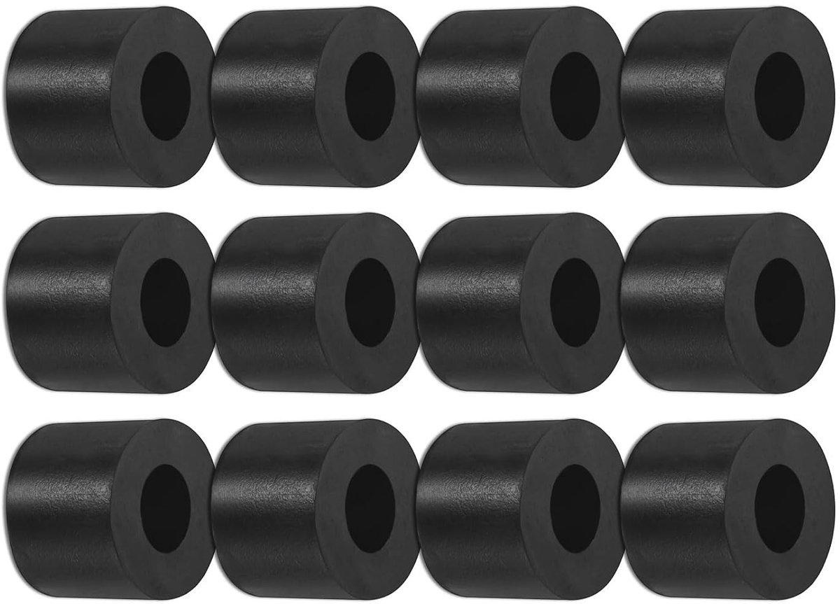 12 stuks rubberen isolatieschijven 0,8 inch OD 0,4 inch ID 0,6 inch dikke mechanische trilafdichtingen rubberen sluitringen voor huis en auto accessoires [zwart]