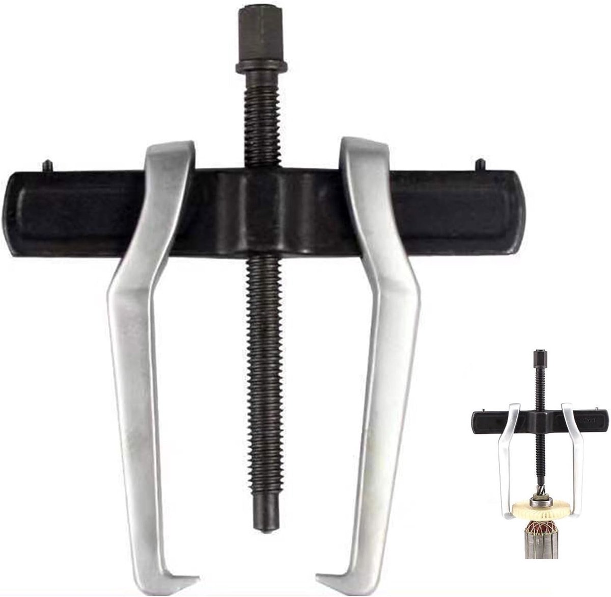 Tandwiellagertrekker, lagertrekker van koolstofstaal, dubbele bekkentrekker, verstelbare lagertrekker, lager tandwieltrekker, gereedschap voor demontage van lagers 10 cm