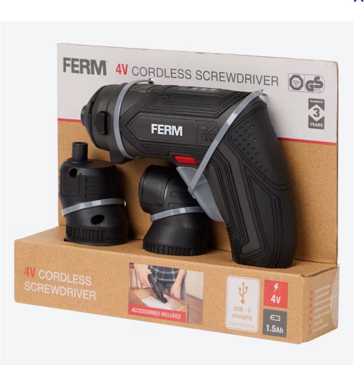 FERM Accu-Schroevendraaier set - Handig - Praktisch - Klein & Compact - Screwdriver thumbnail 3