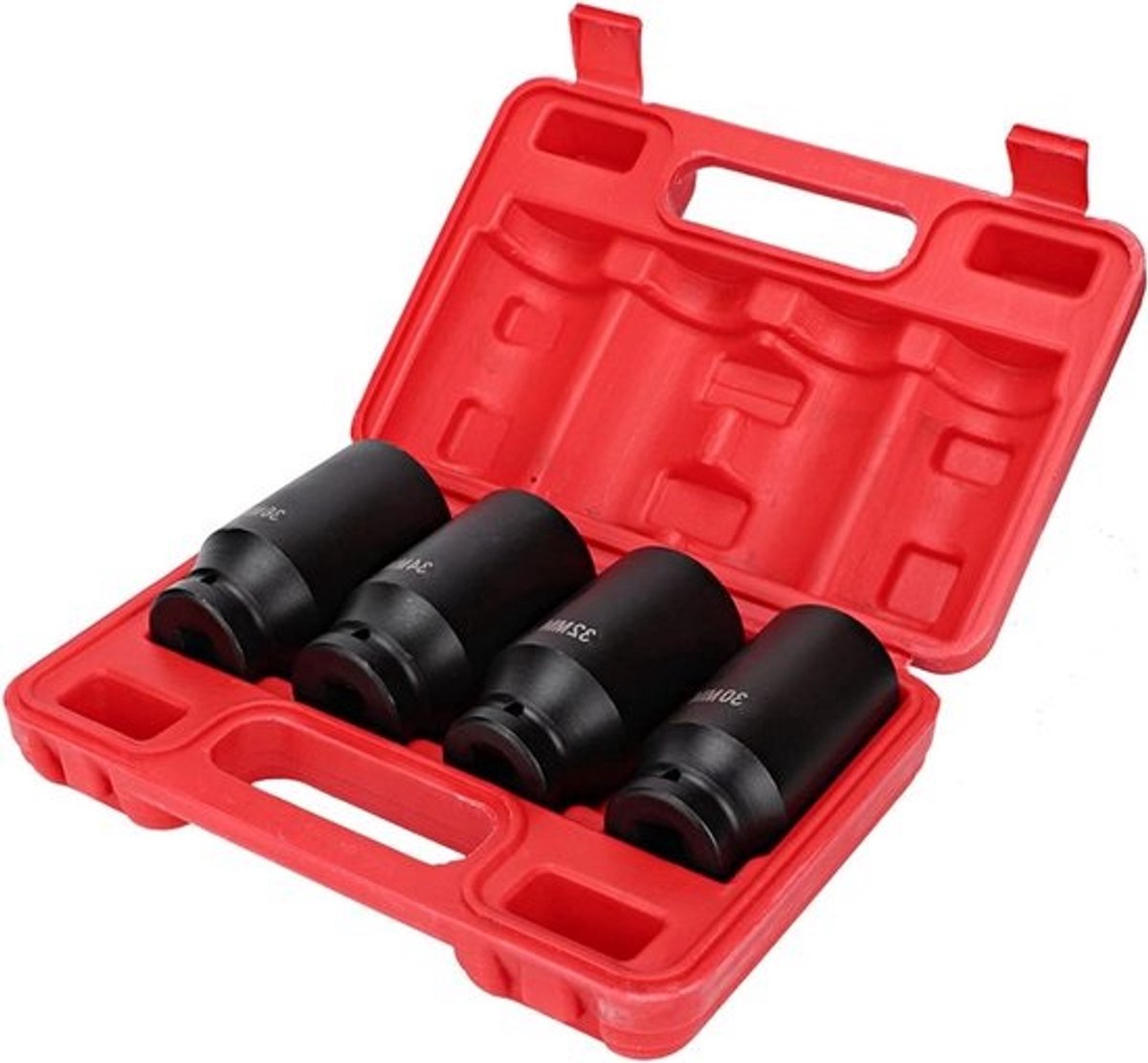 Cap Set 1/2 Inch - 4-delige 12-puntskop Adapter van Chroom-vanadiumstaal voor Onderhoud en Reparatie