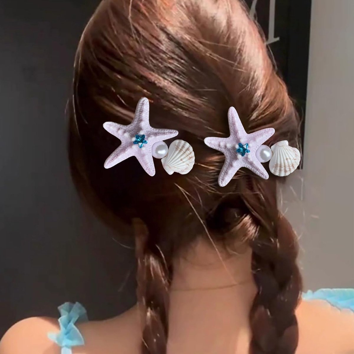 Zeester haarspeld parel schelp haar clip zomer zeester schelp haarspelden paars hars zeester haarspelden Hawaiian strand haarspeld voor vrouwen