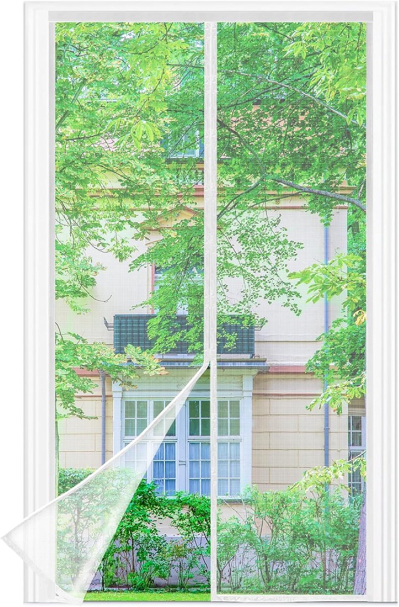 Vliegengordijn Voor Deur 90 x 200 CM - Wit Fijnmazig