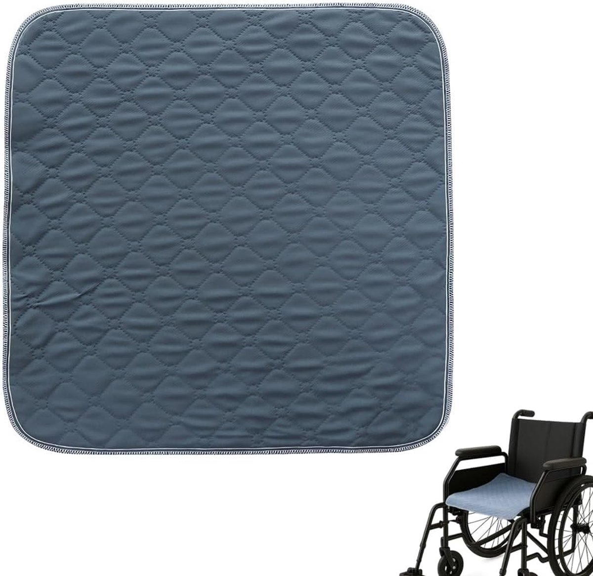 Incontinentiezitkussen, 45 x 45 cm, waterdicht en ademend, voor stoelen en rolstoelen, antislip zuignap, bescherming voor volwassenen en huisdieren, groen