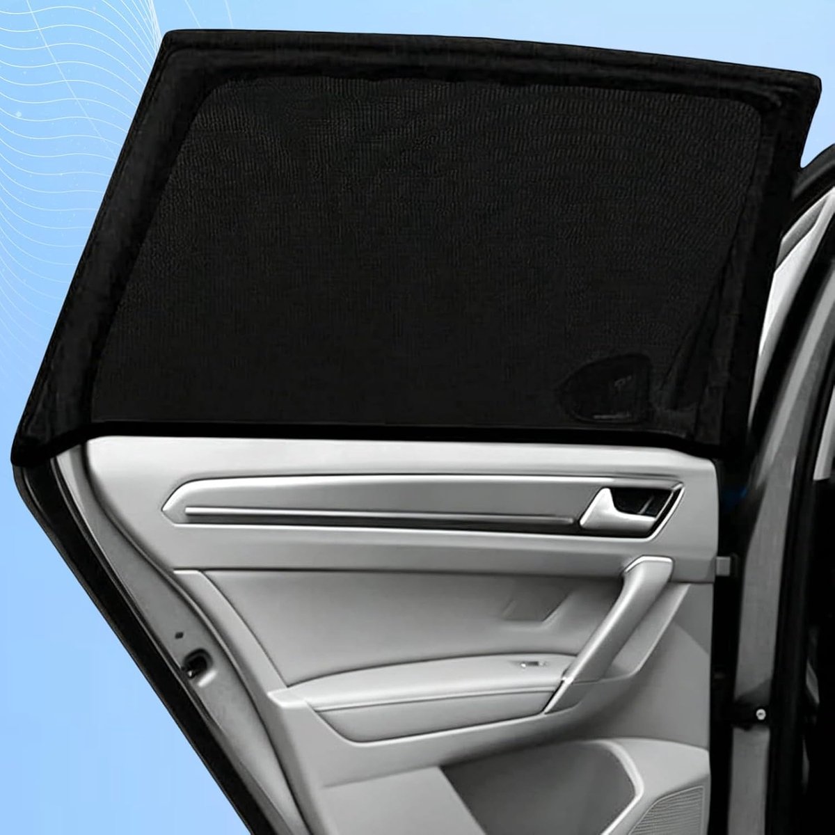 Zonneklep voor baby's, 2 stuks, autosokken, zon, zonneklep, auto, achter, blokkeert uv-stralen, muggennet, voor de meeste auto's