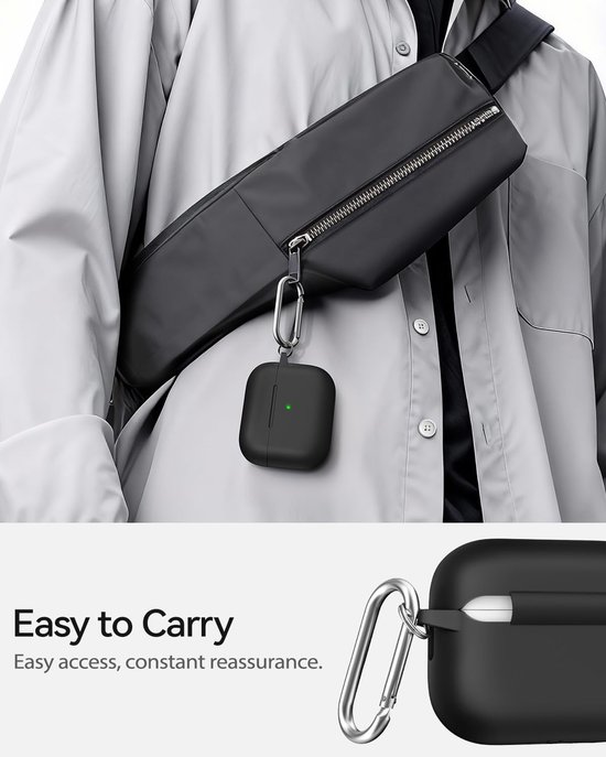 Siliconen voor AirPods Pro 3 Hoes, A10-Black — afbeelding 4