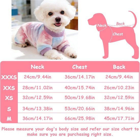 Pyjama voor honden, Valentijnsdag, flanel, hond, pyjama, hart, trui, kleine maat, Valentijnsdag, kleding, honden, roze, puppy, pullover, kleine maat, chihuahua, pyjama, warm, trui, chihuahua, pyjama — afbeelding 5