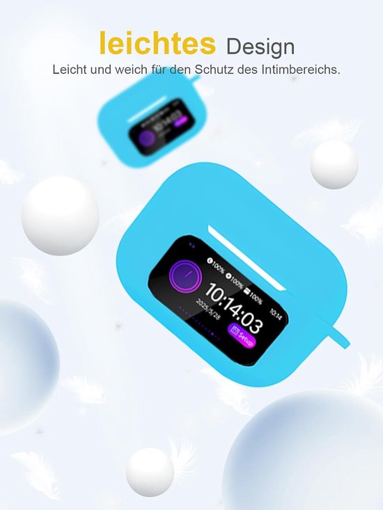 Hoes voor ZYHKON draadloze hoofdtelefoon, daunke zachte siliconen beschermhoes, huidvriendelijk etui met ronde gesp, volledige bescherming, hemelsblauw — afbeelding 2