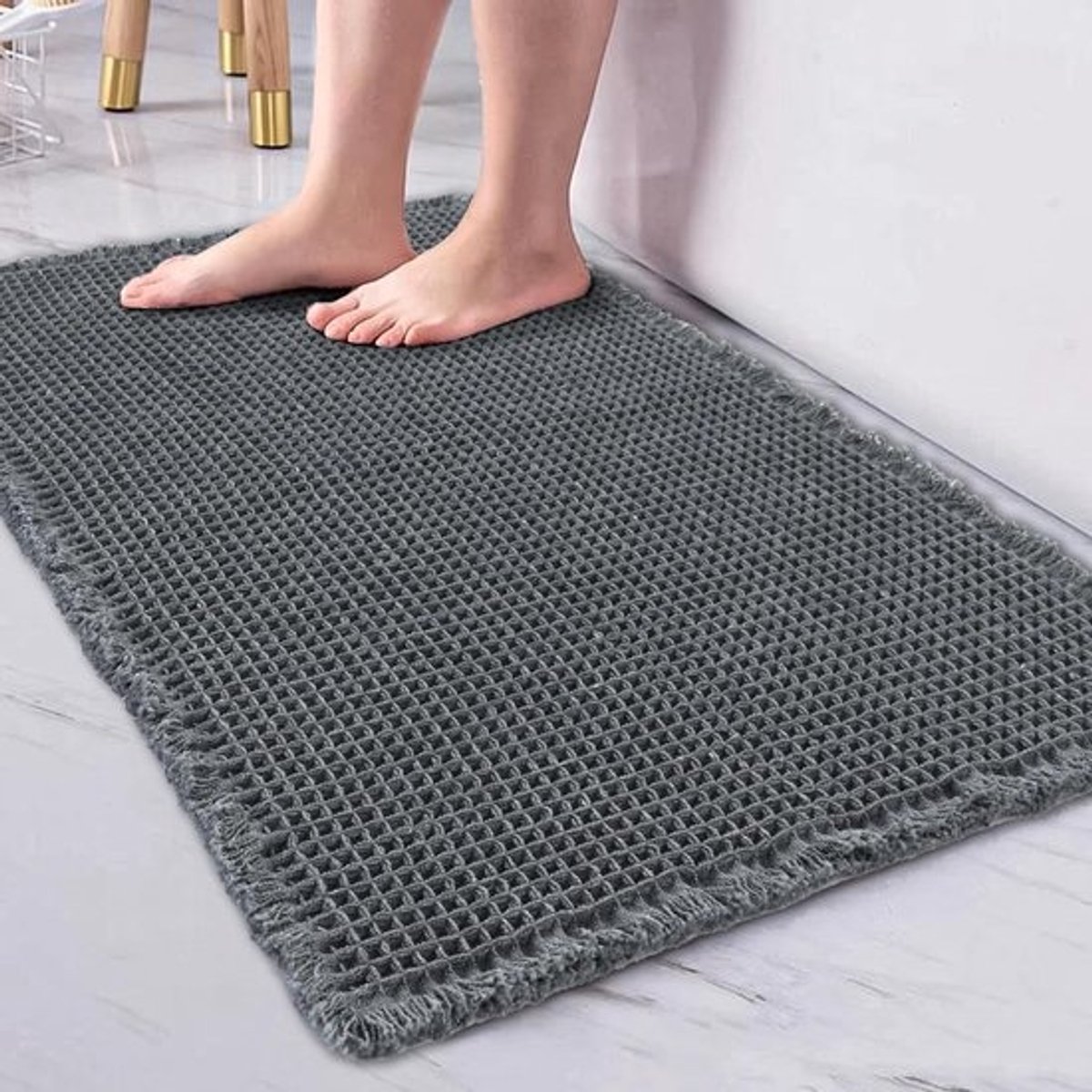 Superabsorberend Badkamertapijt - Antislip, Wasbaar & Comfortabel voor Douche en Bad