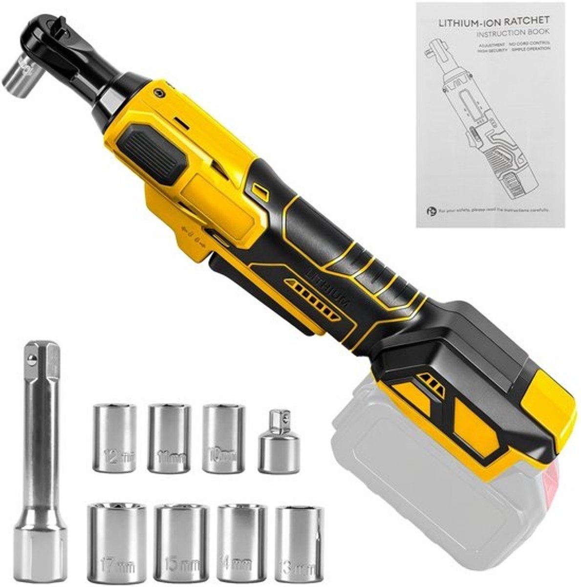 Solidchoice - 3/8 inch accu-ratelsleutel - met 1/4 inch adapter