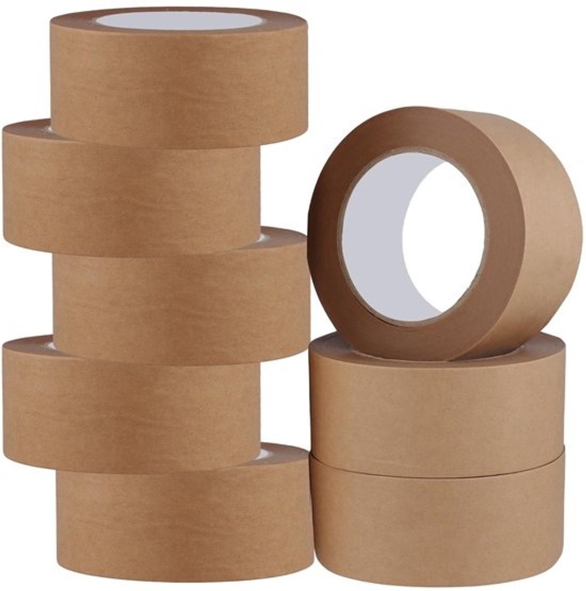Solidchoice - 8 Rollen Verpakkingstape van Kraftpapier - 50 m x 5 cm voor Verhuizen en Verzenden