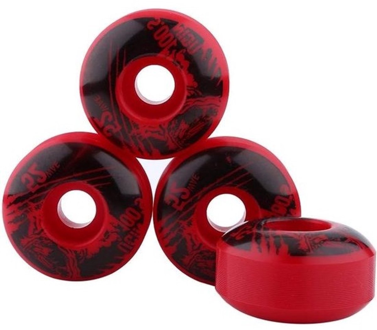 Duurzame 52mm Skateboard Wielen voor Outdoor Gebruik - Set van 4 Stuks, Perfect voor Longboard en Cruiser, Rood