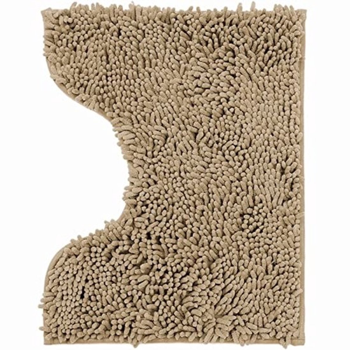 Antislip Badmat 40x60cm - Zacht en Langharig Badkamer Kleed in Khaki