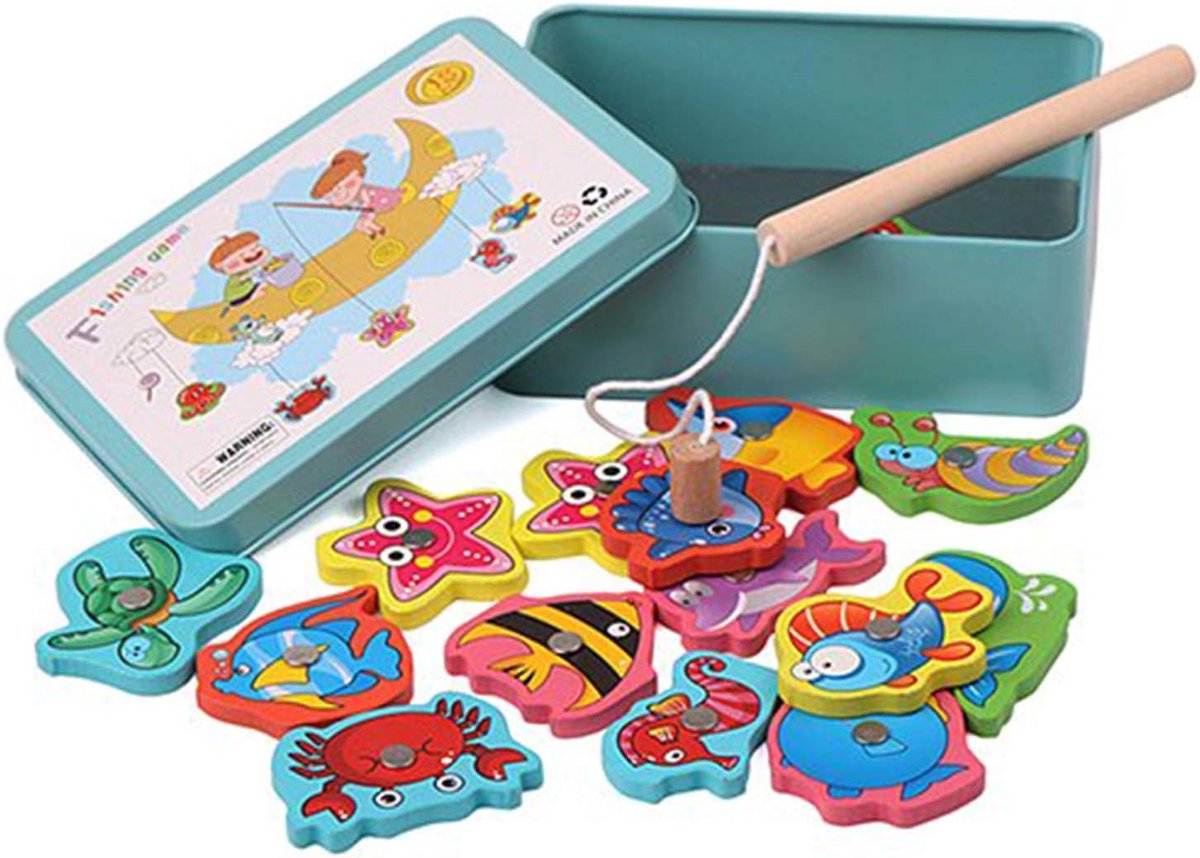 Speelgoed, houten speelgoed, visspel, leren, speelgoed voor kinderen, Happy Farm Montessori speelgoed
