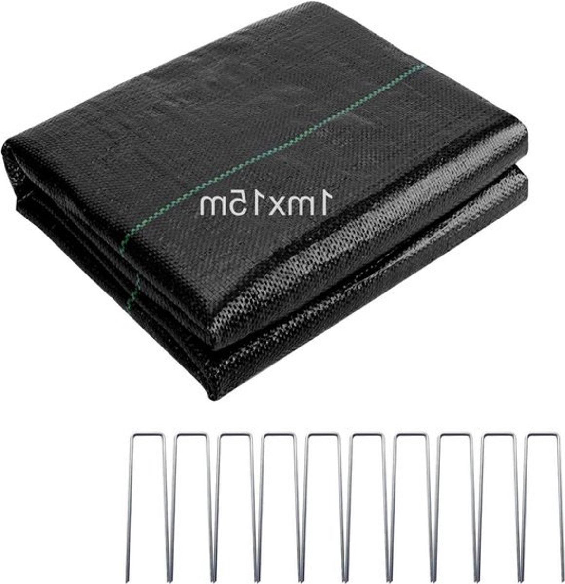 Onkruiddoek Tuin - Wering Fleece - Bodem Beschermen - Waterdoorlatend - 1 x 15 meter - Zwart