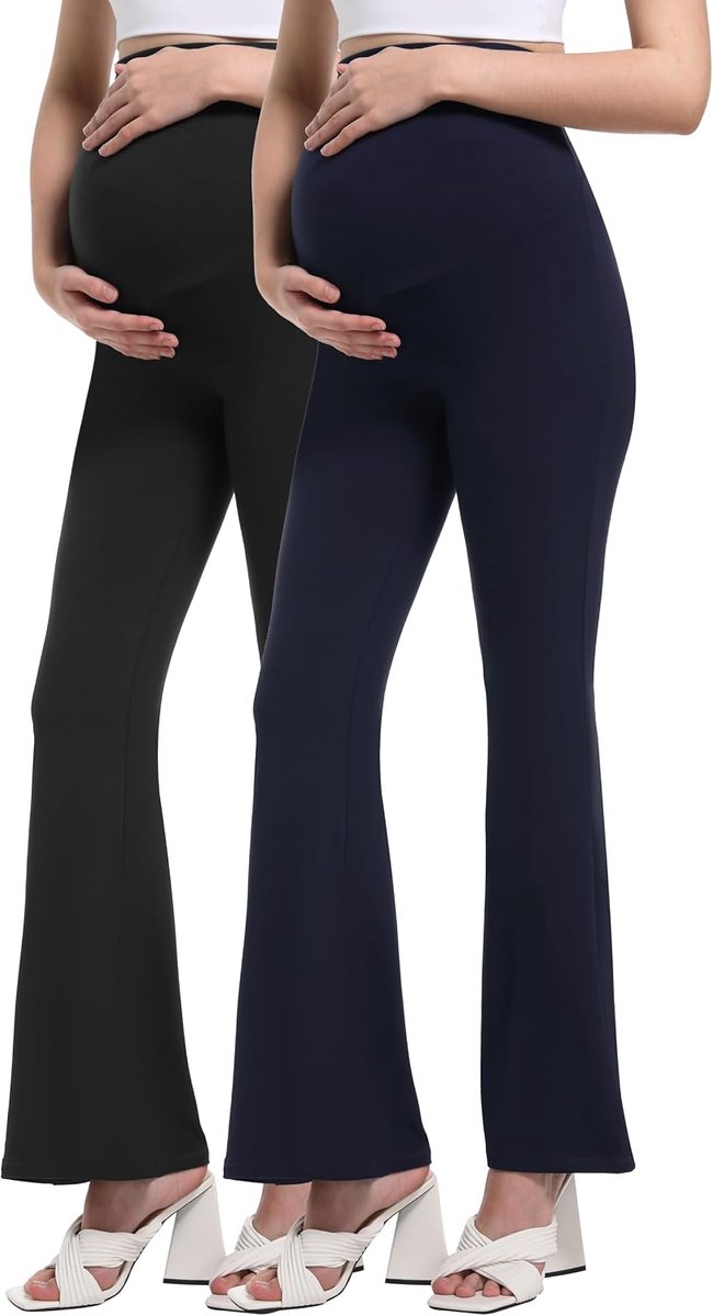 Zwangerschapslegging voor dames, zwangerschapsbroek, leggings, moederschap, yogabroek, ondoorzichtig, stretch, bootcut over de buik, zwangerschapsbroek, broek voor werk, lounge, sportbroek