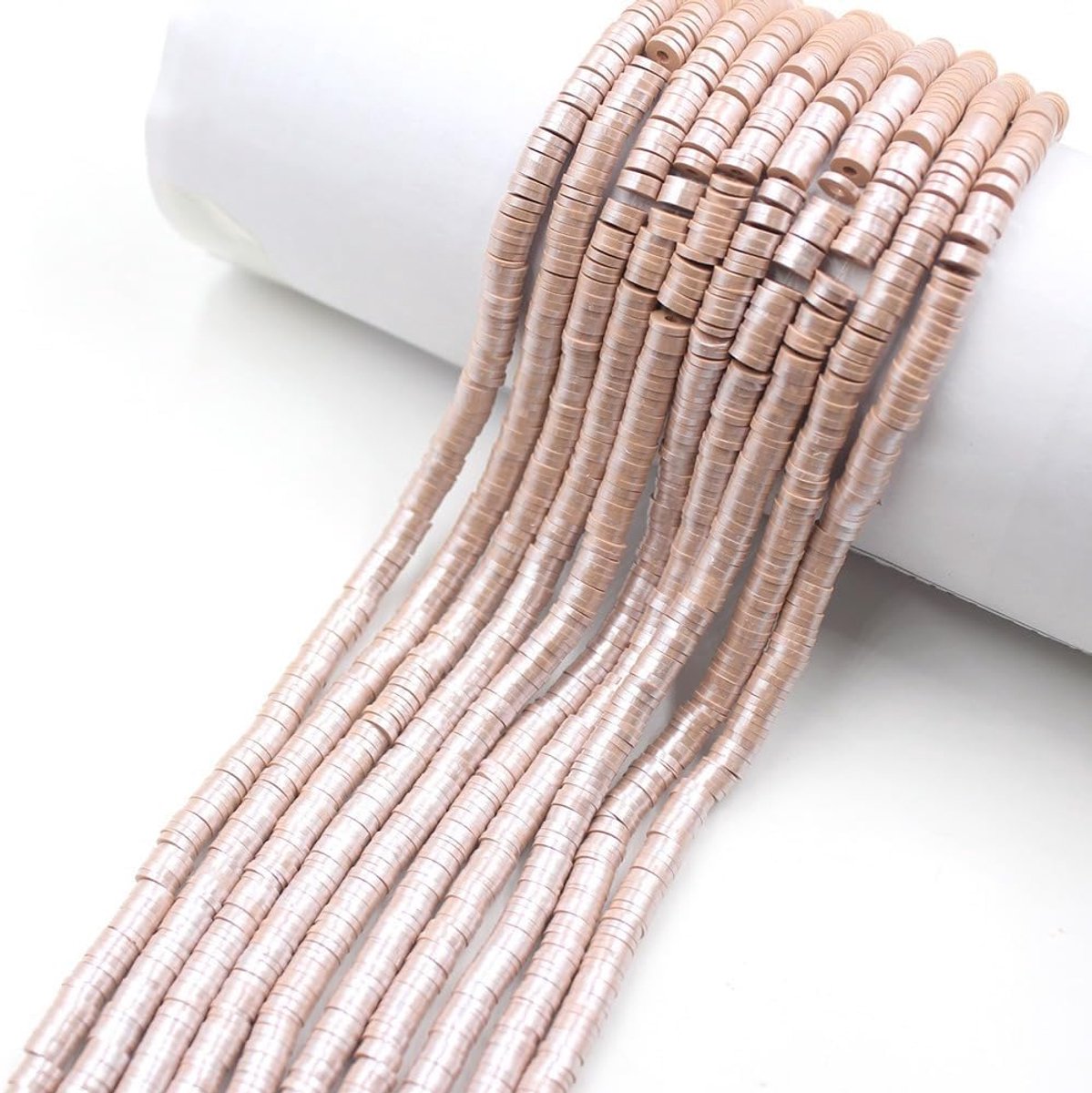 Kralen, 6 mm, kleikralen om te rijgen, 330 stuks/strengen, kralen met gat, knutselkralen voor handwerk, decoratie, chocker, armband, halskettingen, oorbellen, sieraden, roségoud