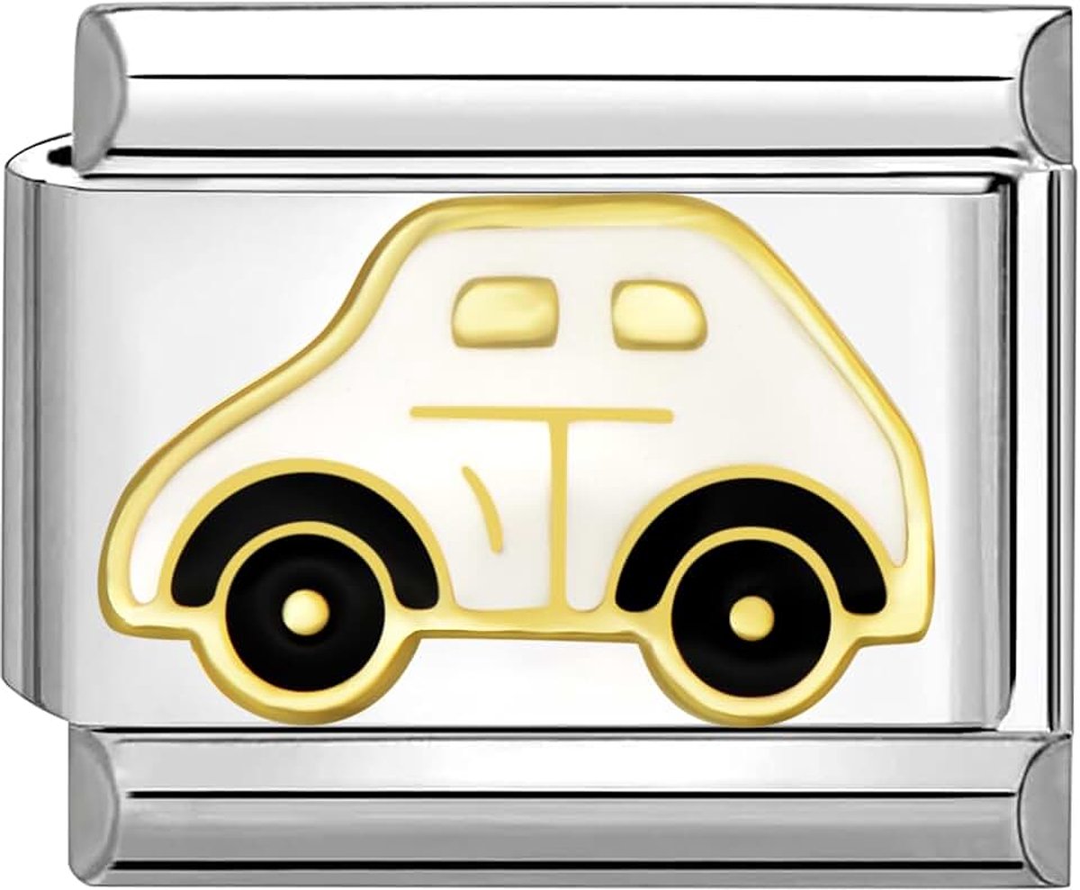9mm Italiaanse Stijl Bedel Module Roestvrij Staal Witte Auto voor Italië charms schakels Armbanden