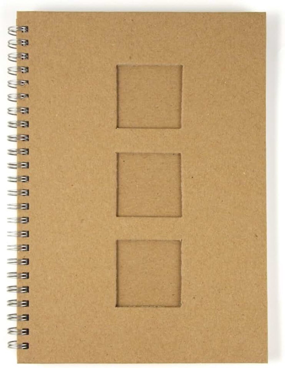 Notitieboek, Notitieboekje, met passe-partoutstans, HF, 3 vierkanten, DIN