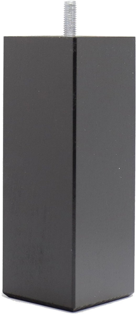 Bedpoten, vierkant, zwart, 15 x 5,5 x 5,5 cm