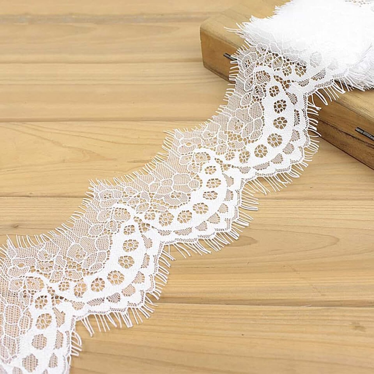 3 Yard Kanten Lint Met Kwastjes, Vintage Kanten Rand, Sierband, Kanten Stof Voor Doe-Het-Zelf Knutselen, Naaien, Bruiloft, Tafeldecoratie, Naai-Accessoires