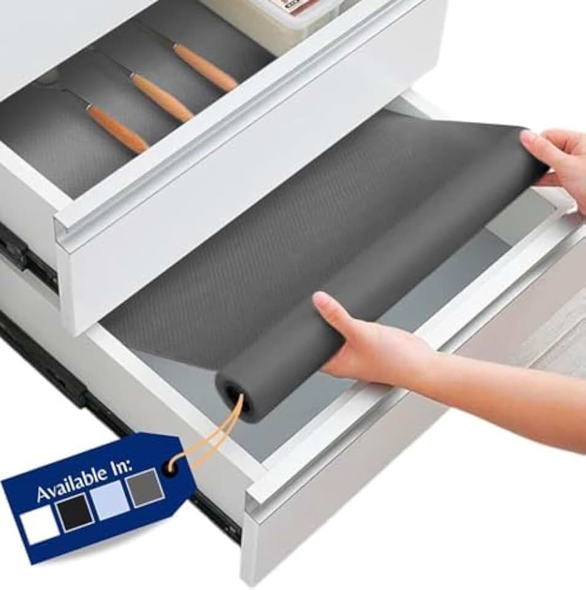 Essentials Keukenladevoeringen (30 x 150 cm) - kastvoeringen keuken antislip schapfolie en koelkastvoeringen die beschermen tegen morsen - Multifunctionele plankvoeringen voor keukenkaste