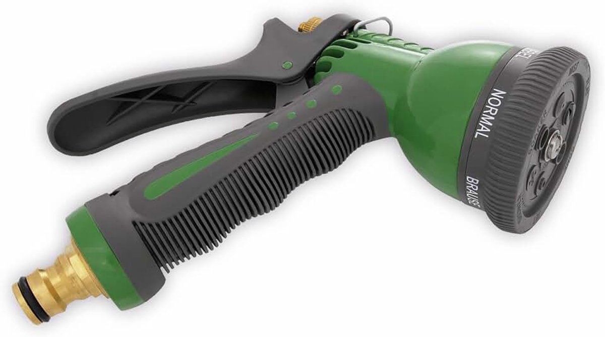 Tuinhanddouche, lichtmetaal, 6 straalsoorten, incl. gereedschap