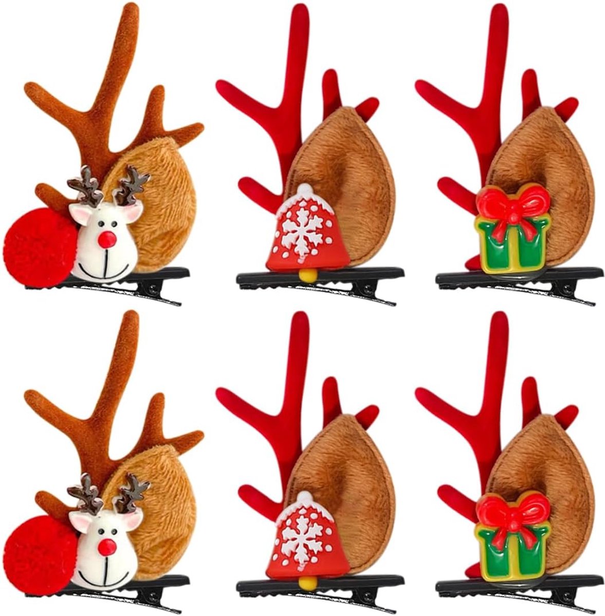 3 paar kersthaaraccessoires rendier houten haarspelden hout kerst haarspelden haaraccessoires Kerstmis