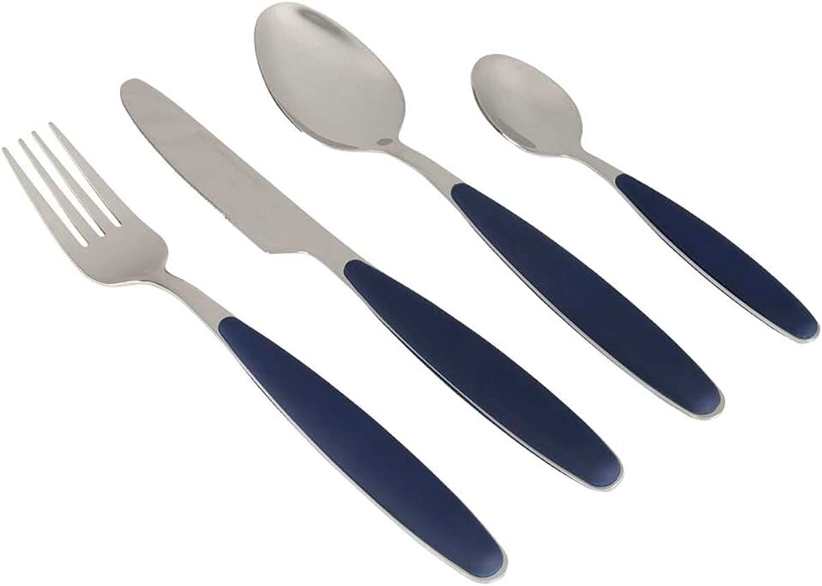 Bestek Marineblauw Soft Touch heft 16-Delig