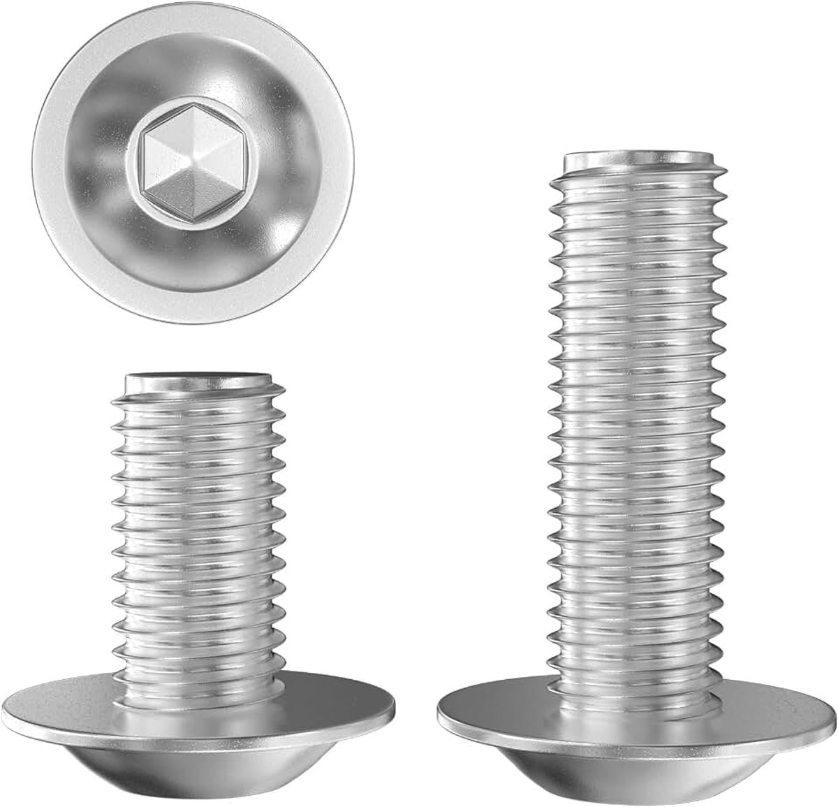 10 stuks lenskopschroeven, M8 x 80 mm, met flens binnenzeskantschroeven, 304 roestvrij staal, A2 V2A