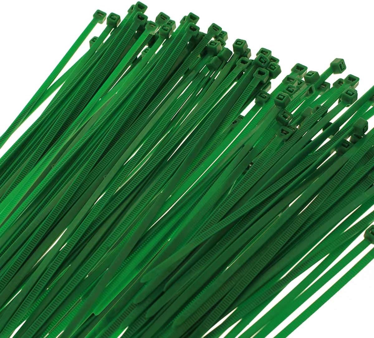 Slangklemmen van kunststof, slangklemmen, groen, voor elektricien en tuinieren (2,8 mm x 300 mm)
