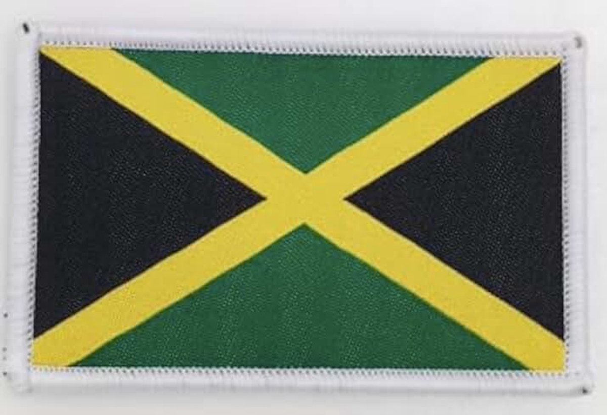 Jamaicaanse vlag geborduurde patch in officiële kleuren, geborduurd wapen, geborduurde motorpatches, militaire patches (Jamaica)