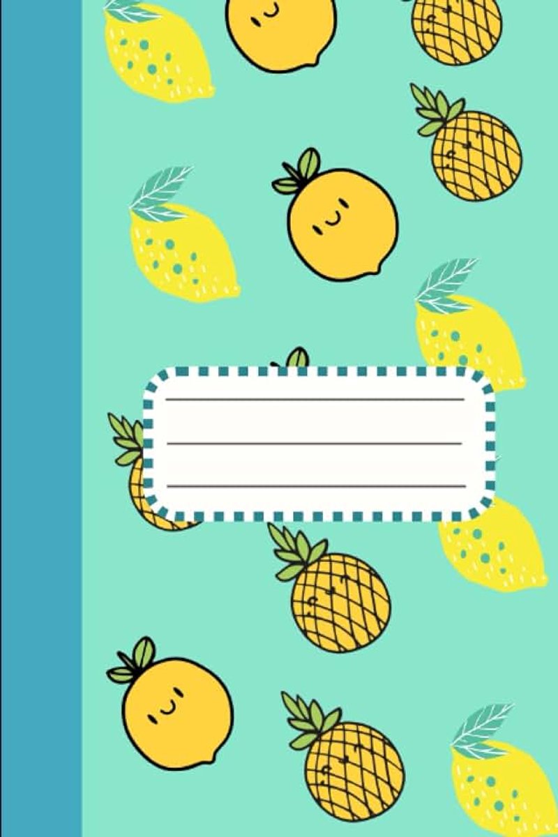 Notebooks for school, work, or note-taking, writing: The cover of the book has beautiful illustrations of pineapple, pear, and apple.