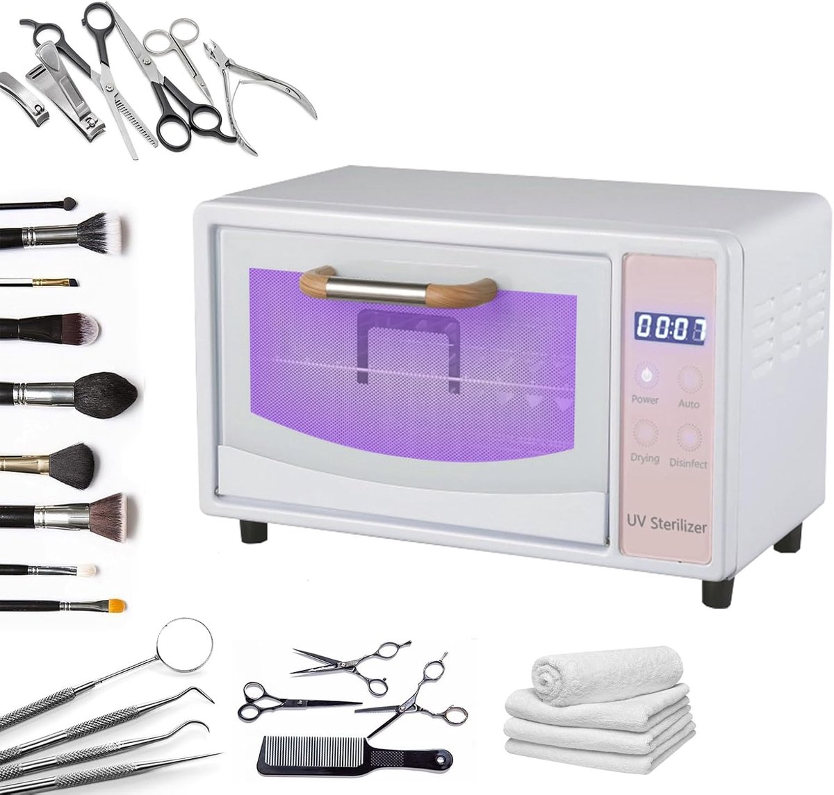 Hoge temperatuur, 10 l, professioneel nagelgereedschap, sterilisator, uv-desinfectiekast, heteluchtsterilisator, voor salon, pedicure, tandheelkunde, manicure