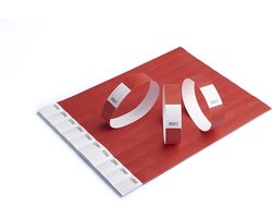 Iboo 500 Rode Tyvek papieren armbanden voor controle en veiligheid, voor evenementen, feesten, festivals en reizen, entreearmbanden