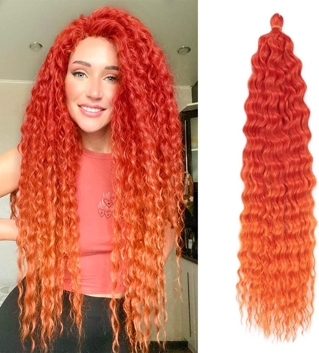 Twist Gehaakt Haar Watergolf Twist Haarbundels Synthetische Krullend Vlechten Haaruitbreiding Ombre Kinky Curl Vlechten Haarstuk, 22 Inch 3 Packs