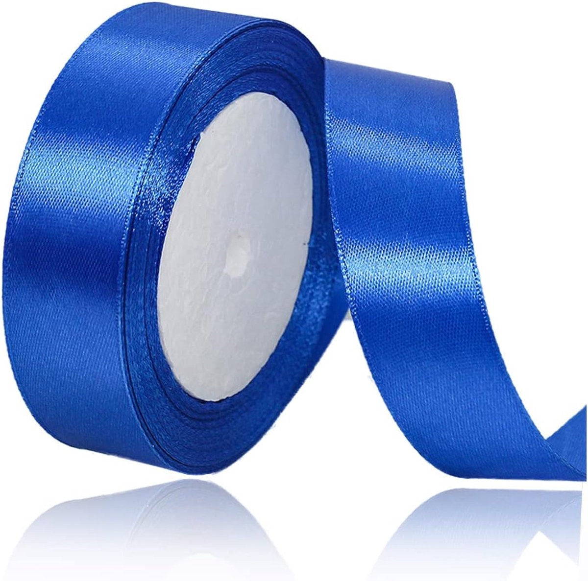 Blauw, 20 mm breed, 23 meter satijnen lint, koningsblauw, cadeaulint, stoffen lint, decoratielint voor geschenkverpakking, knutselwerk, verjaardag en bruiloftsdecoratie
