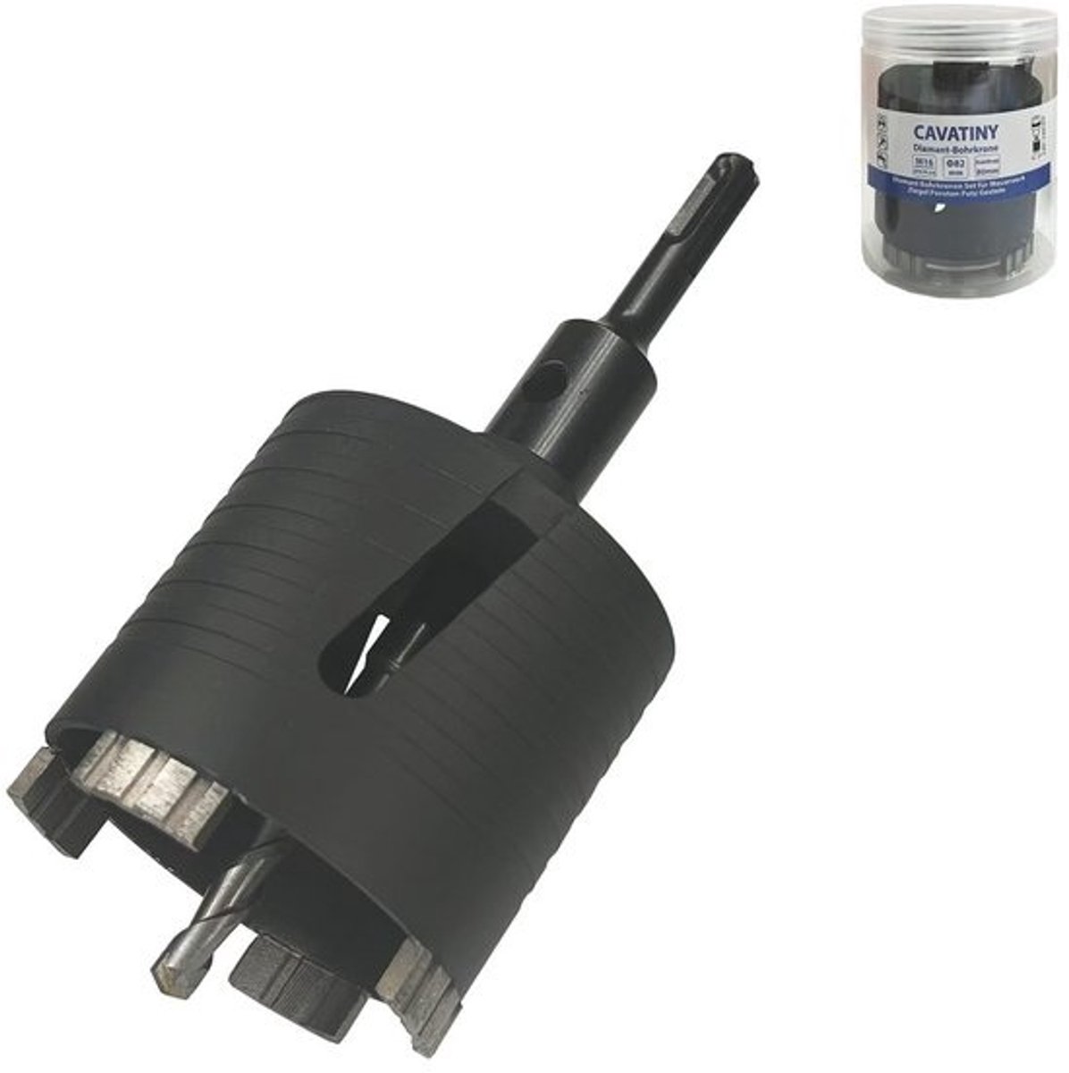 Diamantboorkroon 82 mm voor Beton en Metselwerk - Blikverzinkboor met SDS-plus Adapter