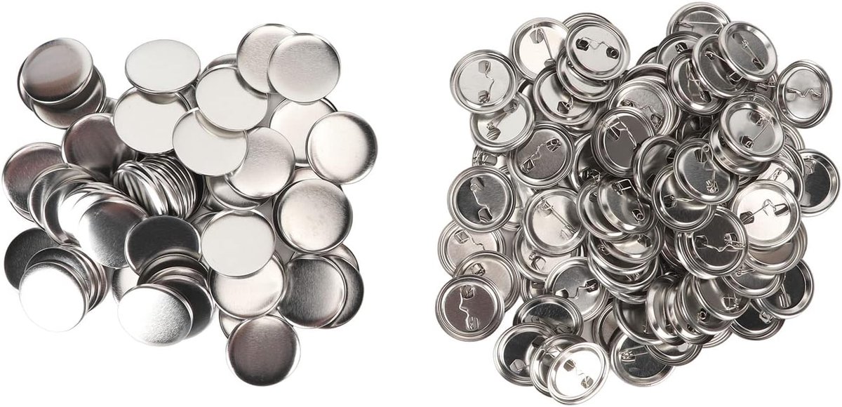 Maker Supplies 100 stuks robuuste metalen knoppen achter met glad oppervlak (37 mm)