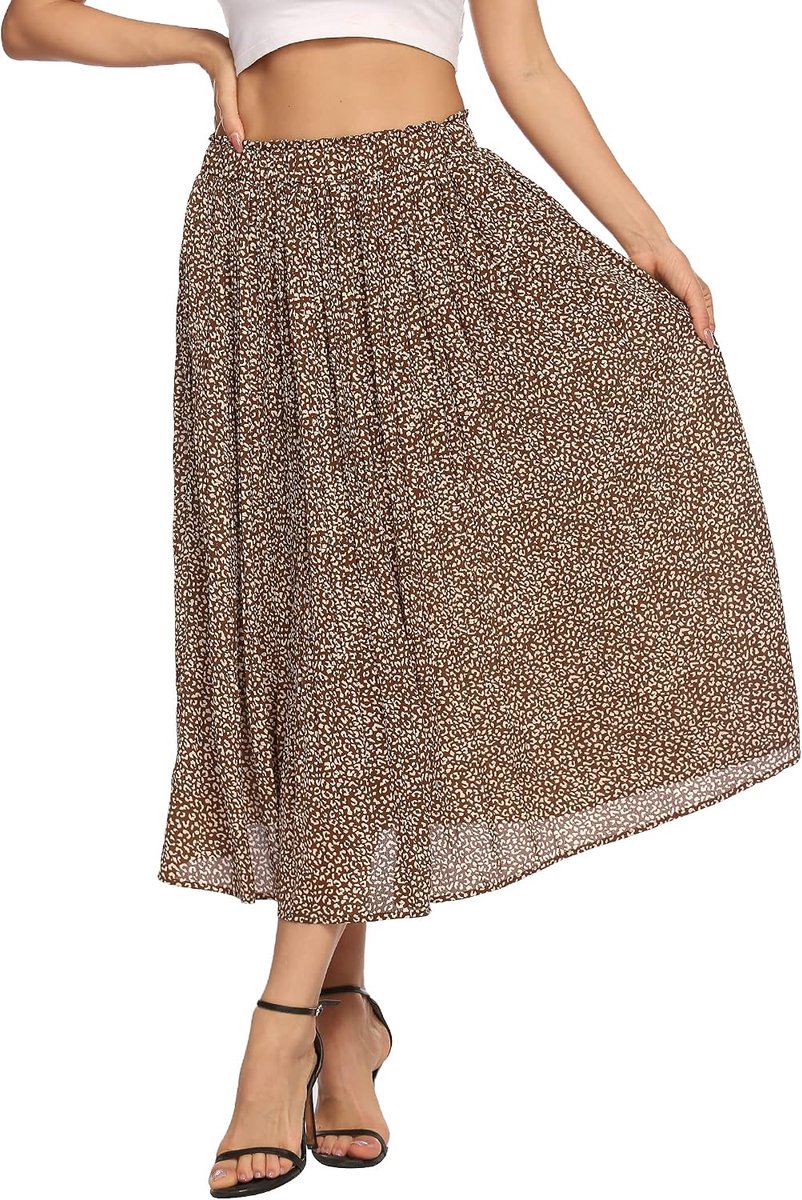 Chiffon rok boho retro maxi plooirok zomer rok met zak