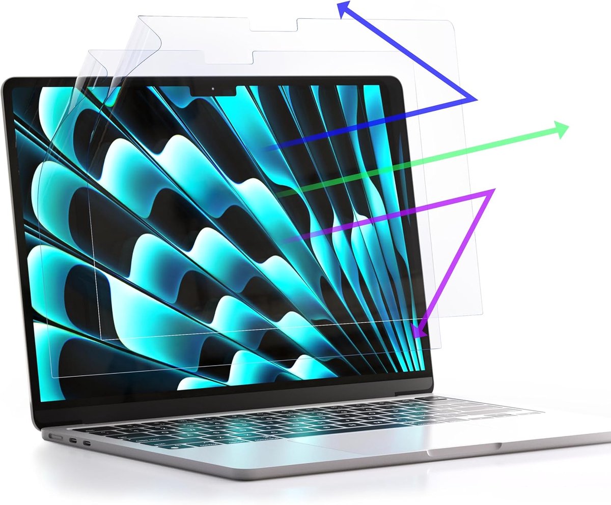 Displaybeschermfolie voor MacBook Air 15 (M5, M4, M3, M2, 2026-2022), 2 stuks